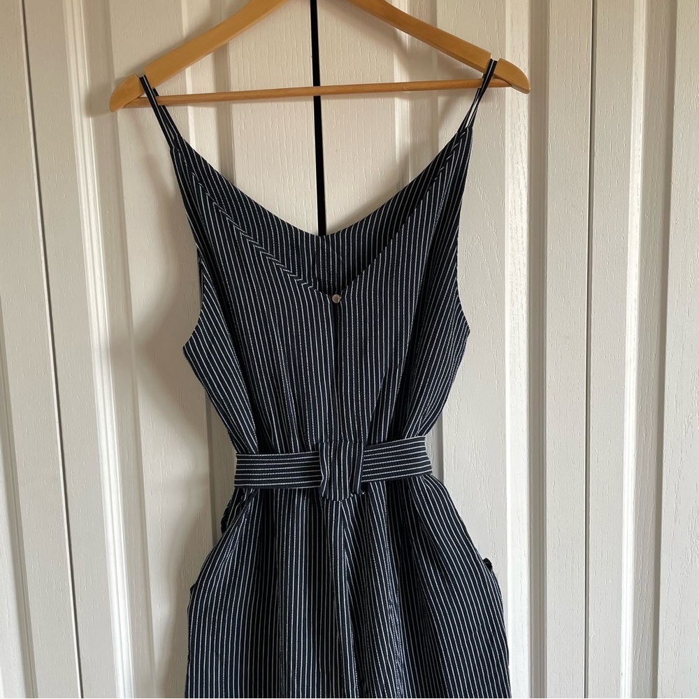 Cotton On Stripe Sleeveless Jumpsuit Womens S Navy White Lightweight Boho Casual - Picture 7 of 14